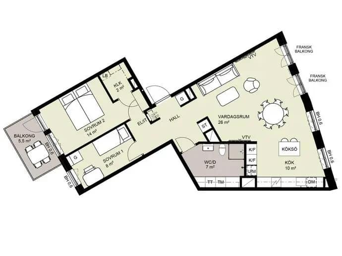Floor plan for Emelies gata 8