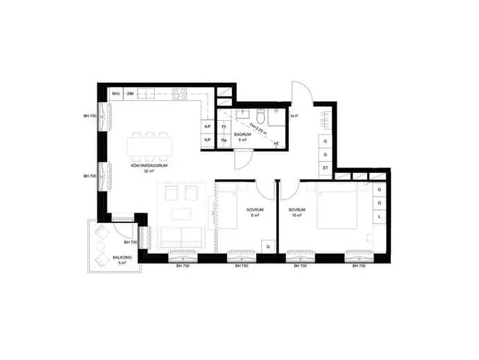Floor plan for Hallmästarvägen 10