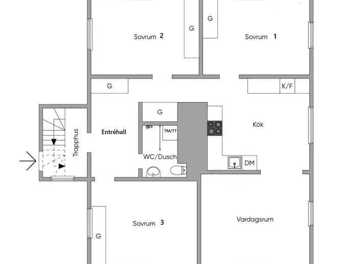 Planritning för Solängsvägen 3