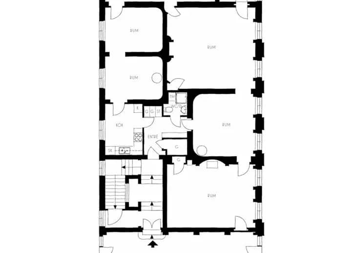 Planritning för Parkgatan 4