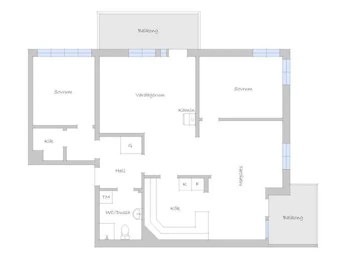Floor plan for Kvarnvägen 5