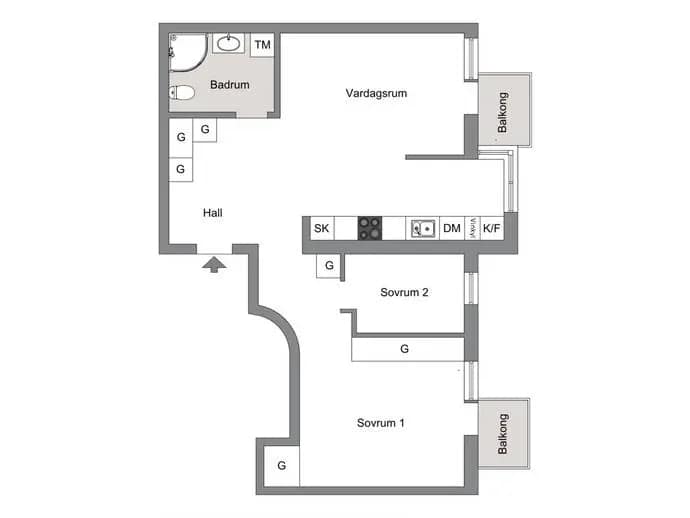 Floor plan for Essinge Brogata 27, vån 5/5