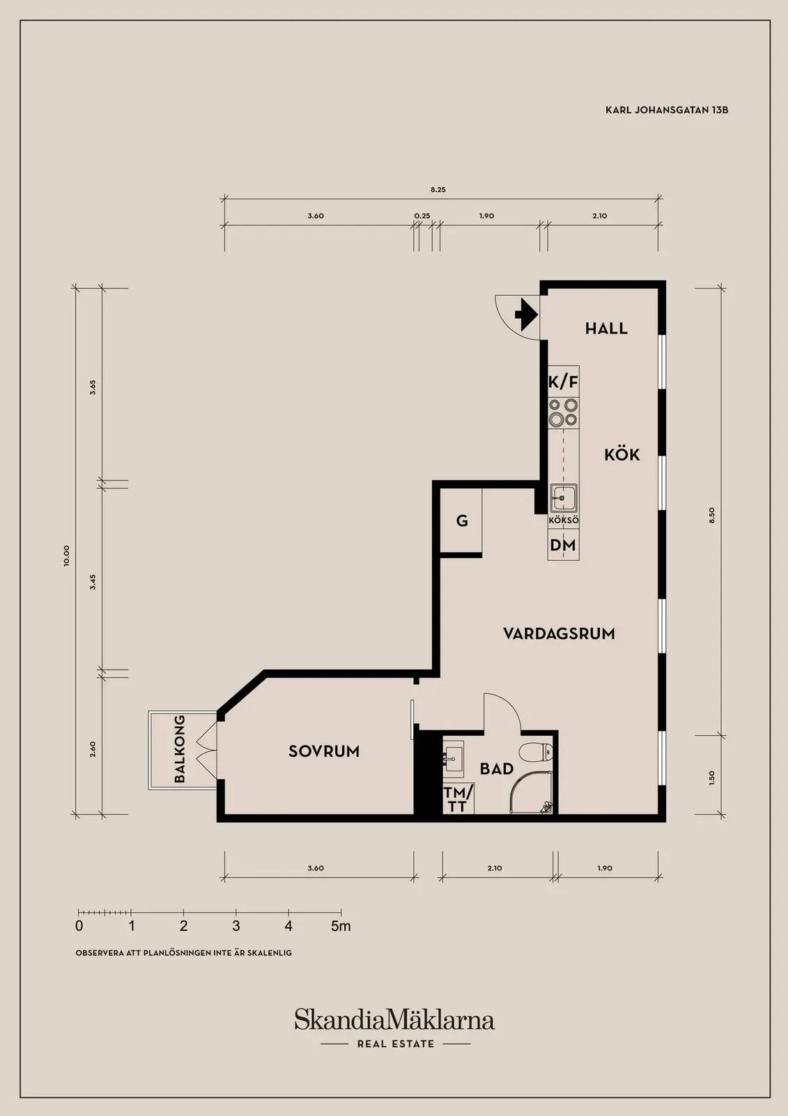 Floor plan for Karl Johansgatan 13B