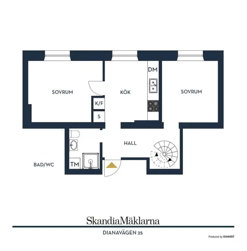 Floor plan for Dianavägen 25