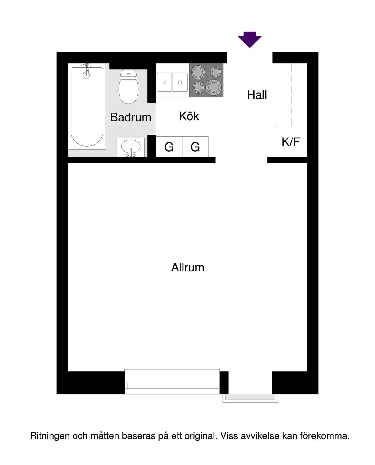 Floor plan for Drottninggatan 6C