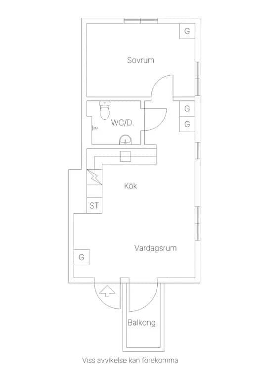 Floor plan for Övre Hantverksgatan 28A