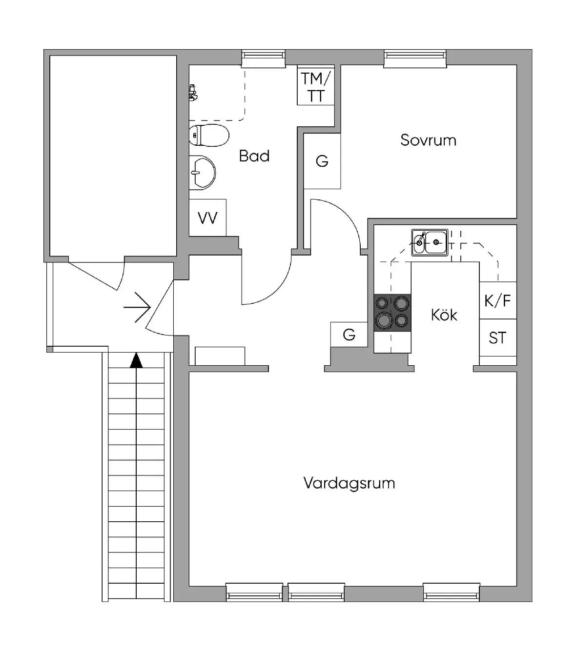 Floor plan for Mörtvägen