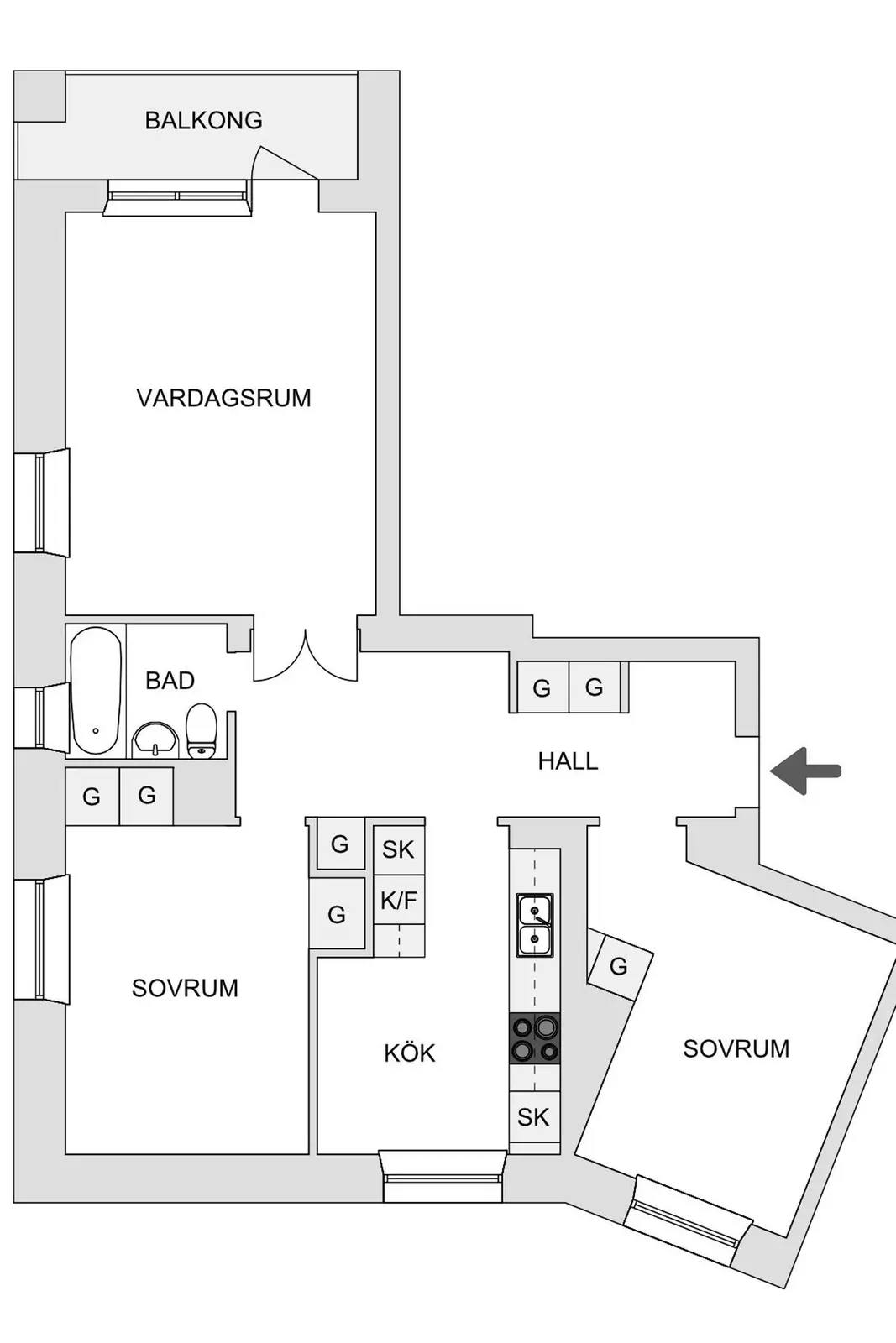 Planritning för Fjällgatan 49b