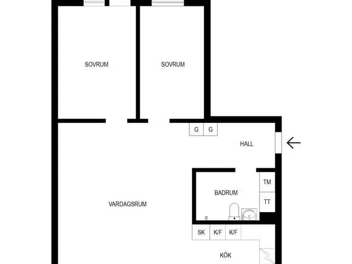 Floor plan for Marieborgsgatan 4