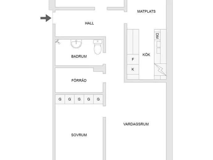 Planritning för Verkmästaregatan 7