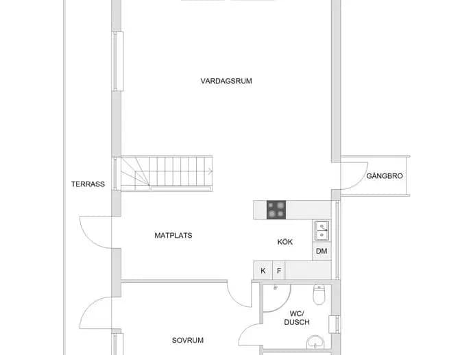 Planritning för Gustav Adolfsvägen 26C