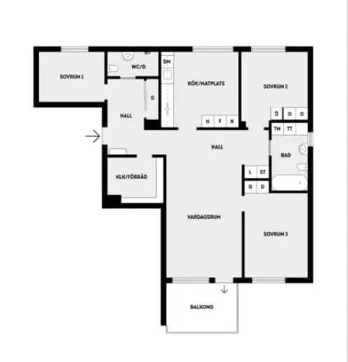 Planritning för Svampskogsvägen 154