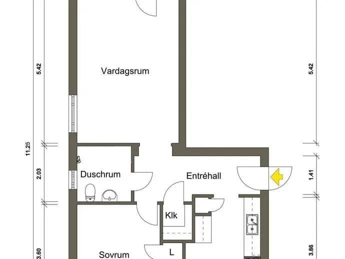 Planritning för Bragevägen 15A