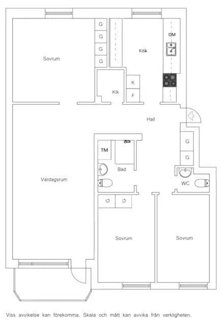 Floor plan for Wrangelsgatan 24