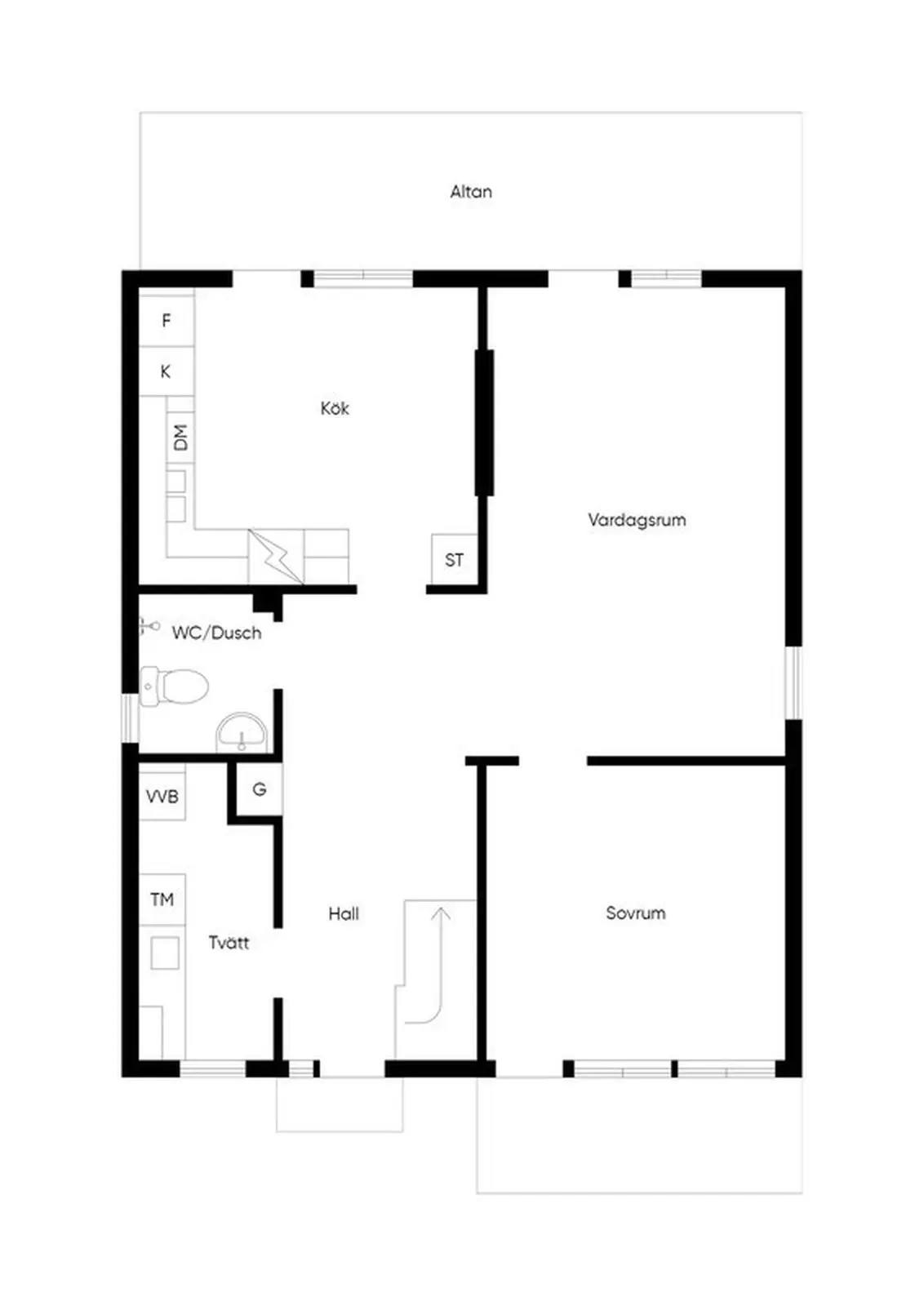 Planritning för Höjdhoppsvägen 38