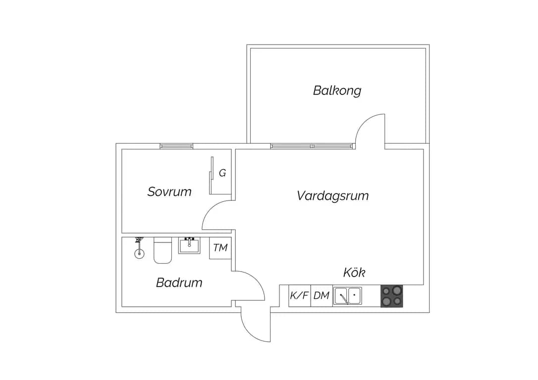 Floor plan for Fräkne gränd 9