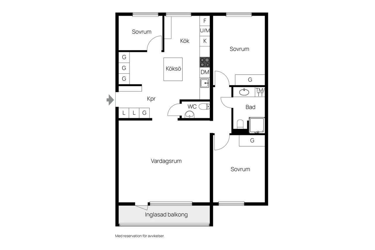 Floor plan for Ludvigsbergsvägen 36