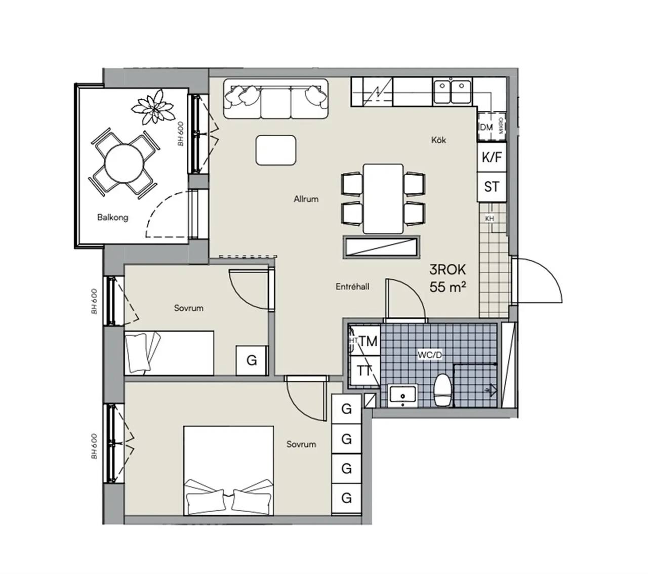 Floor plan for Archimedesgränd, lgh 1201