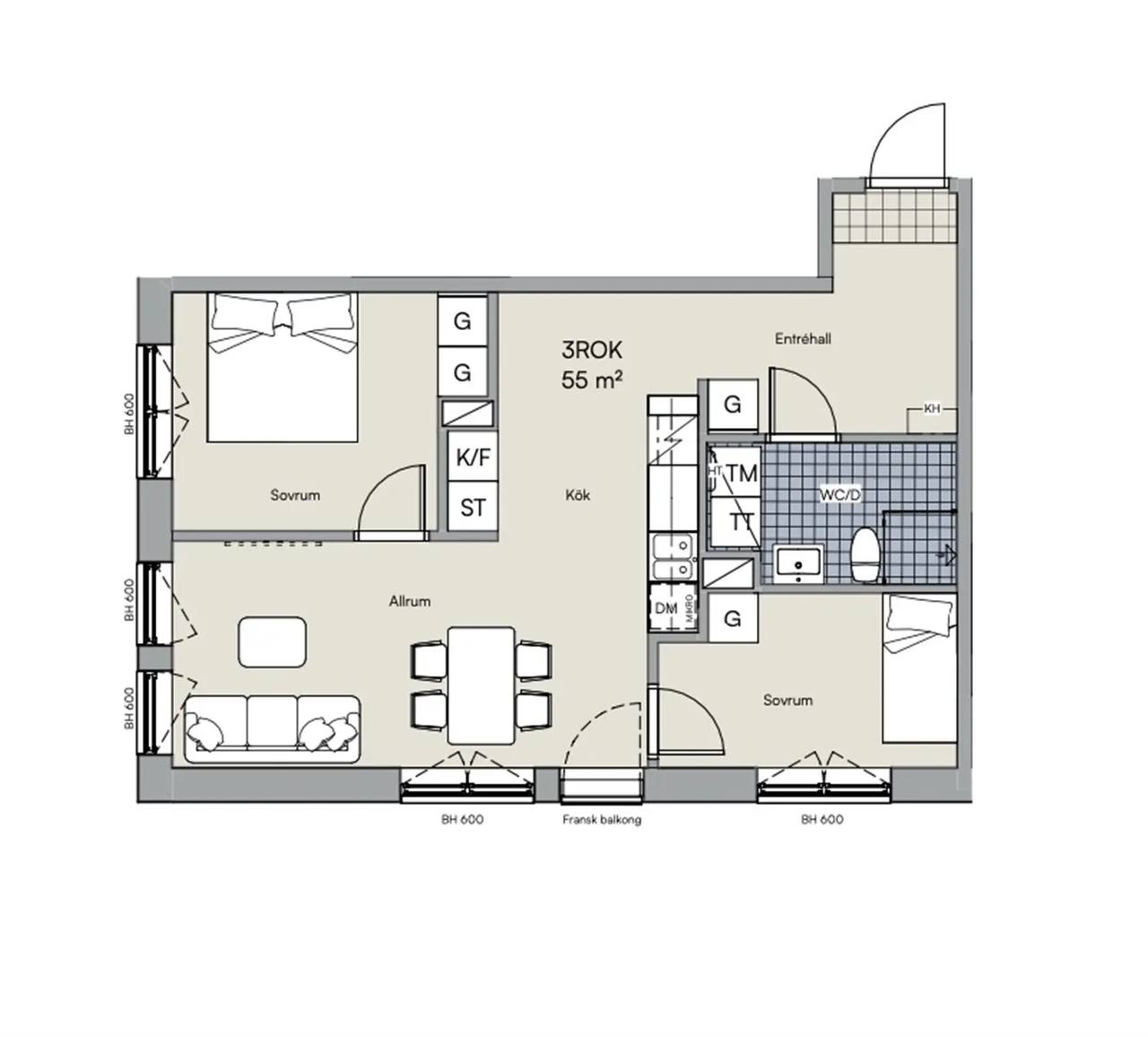 Floor plan for Archimedesgränd, lgh 1106