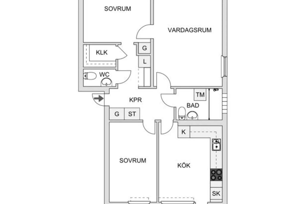 Planritning för Elfströmsgatan 18