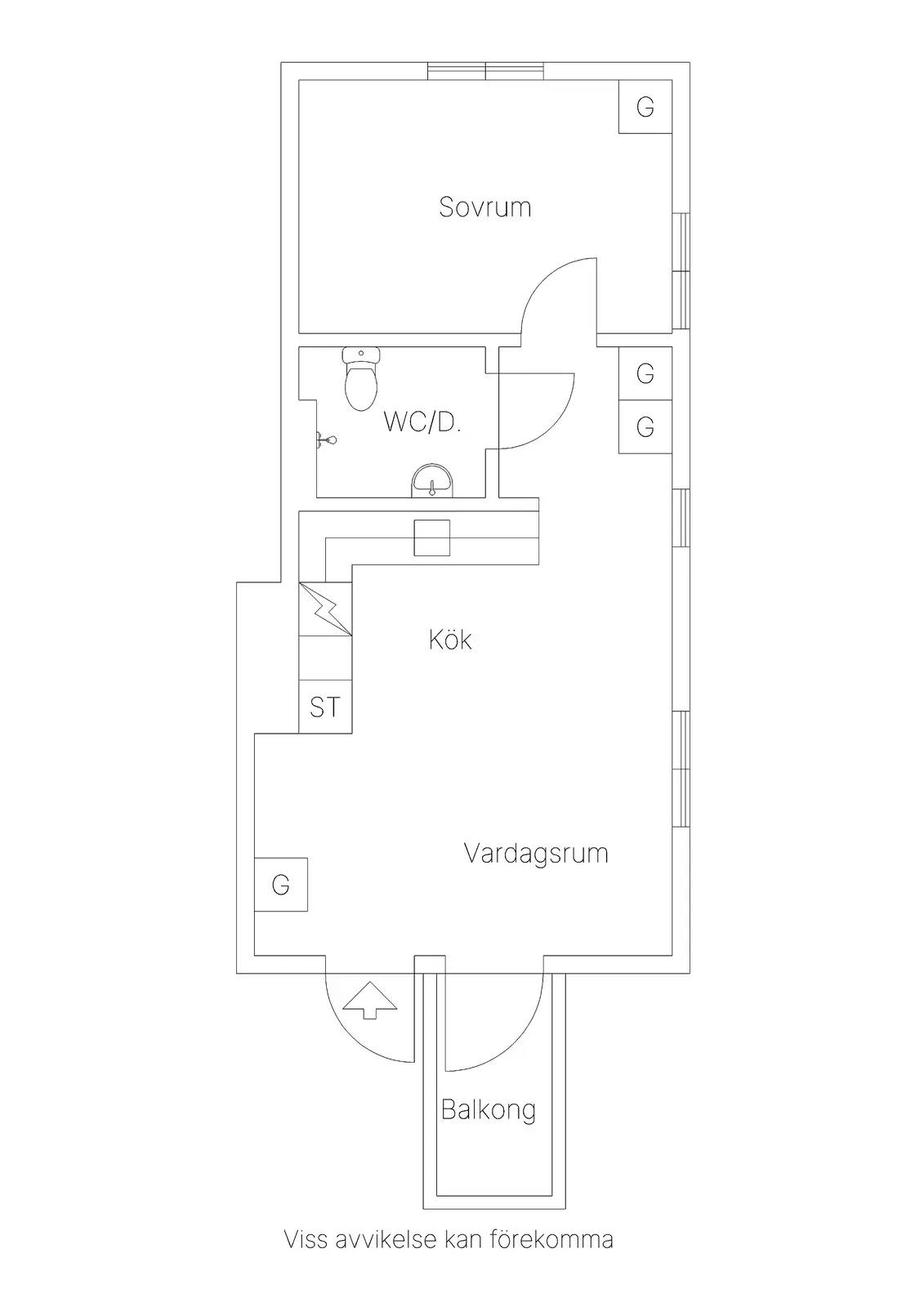 Planritning för Övre Hantverksgatan 28A
