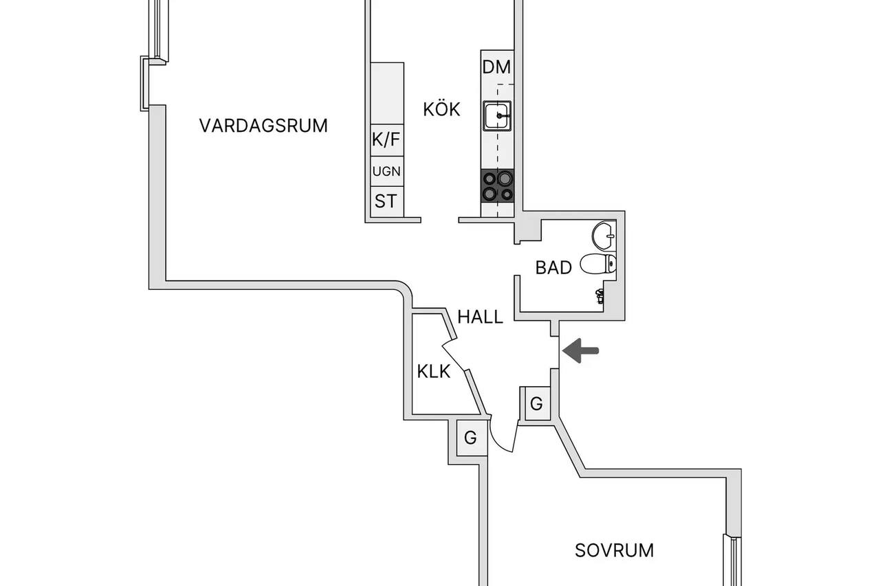 Floor plan for Jägaregatan 1a