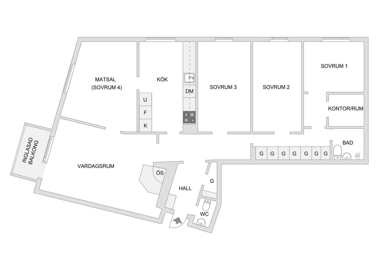 Floor plan for Kopparvägen 21