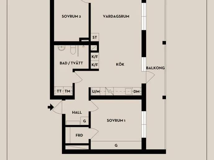 Floor plan for Östra Gräsvägen 5