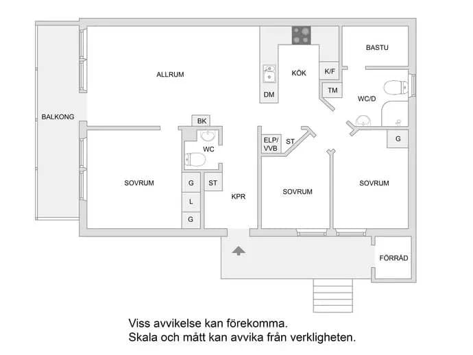 Planritning för Björnen Falken 1B (F)