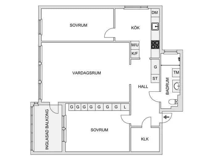 Planritning för Gamla Tumlehedsvägen 5