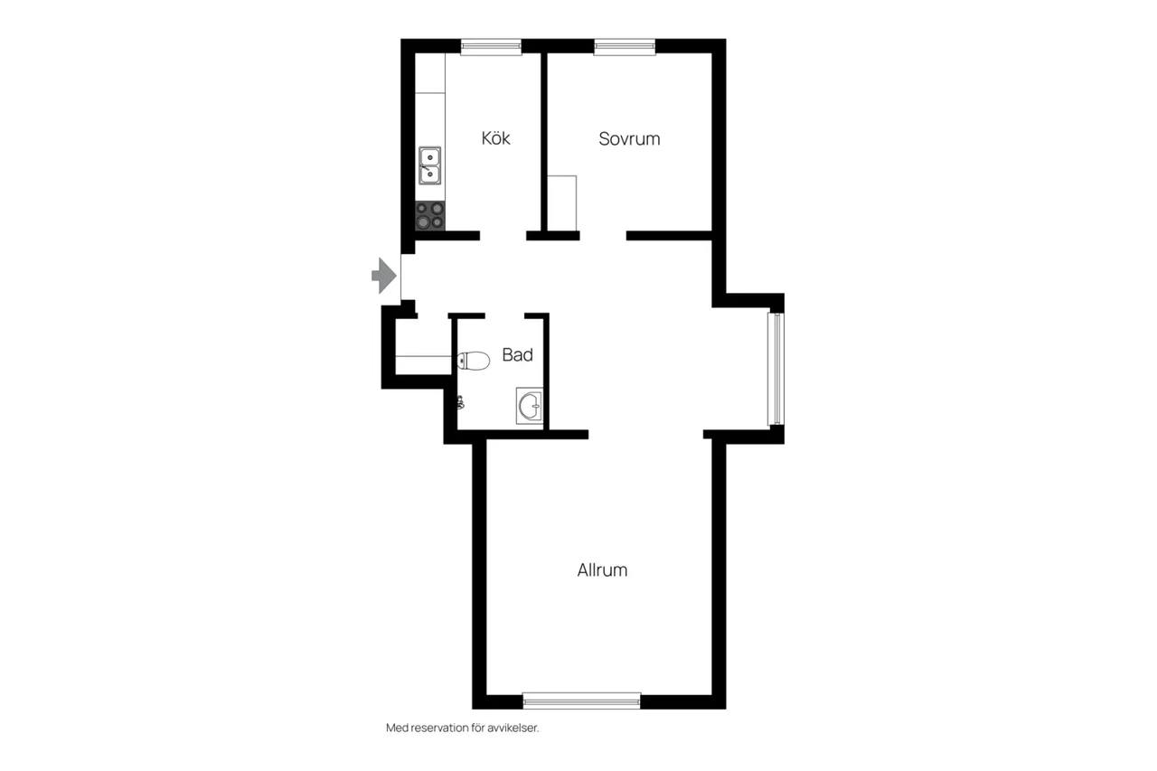 Floor plan for Nobelvägen 70b U1