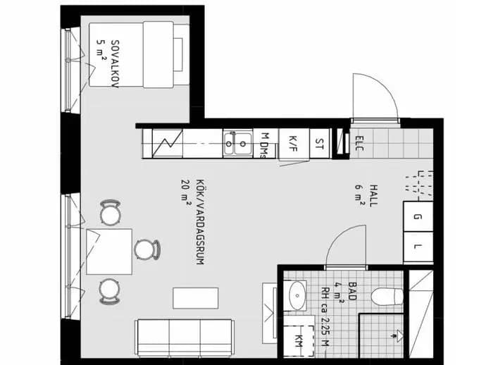 Floor plan for Mobilgatan 4B