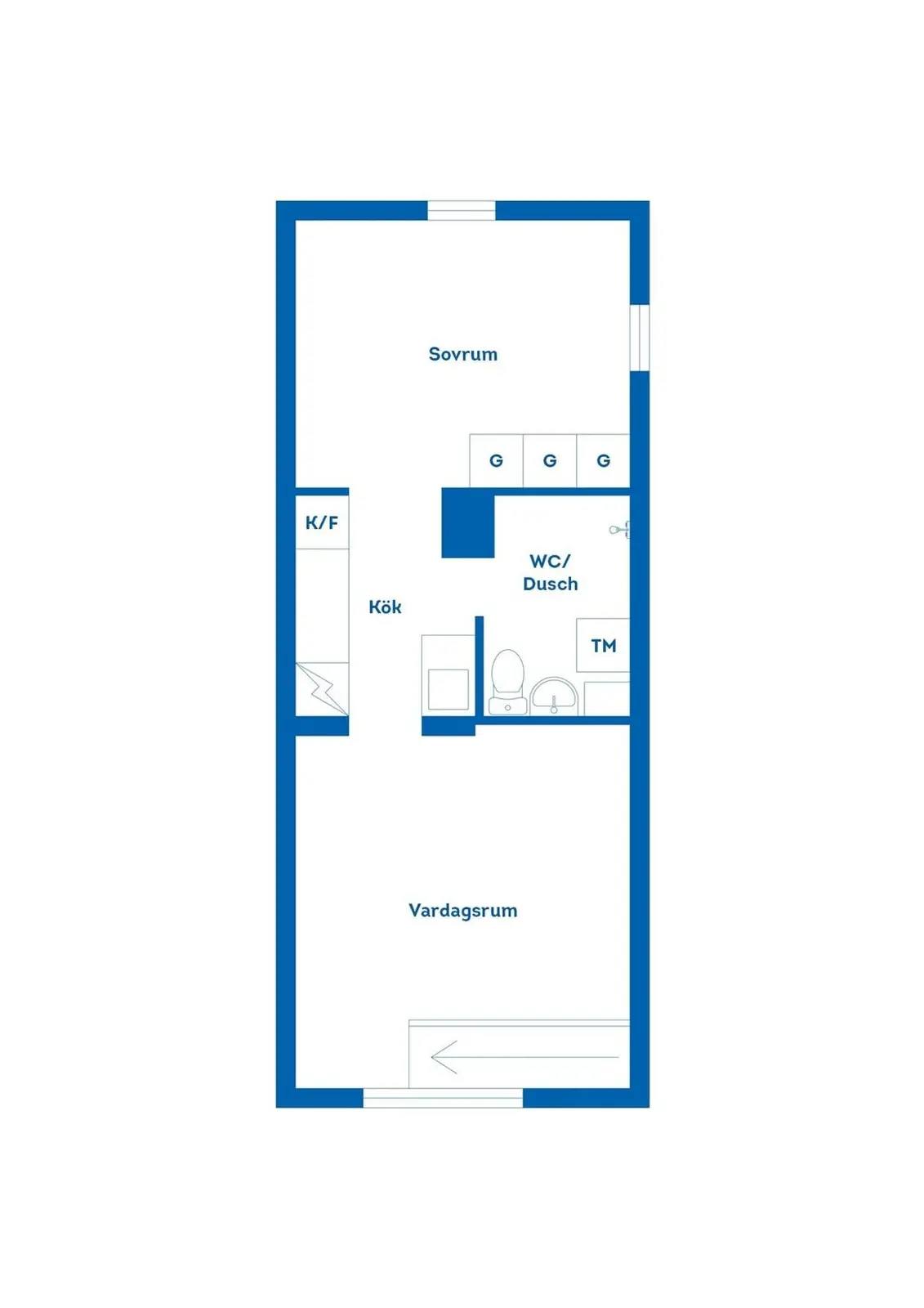 Floor plan for Trotzgatan 74A