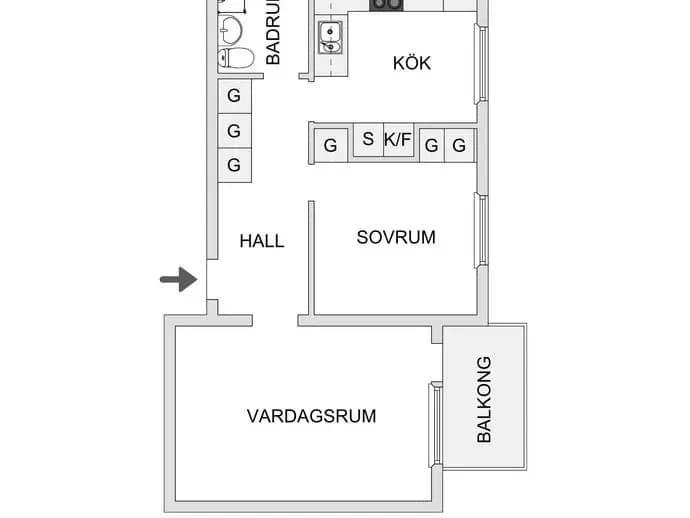 Planritning för Torsgatan 15D