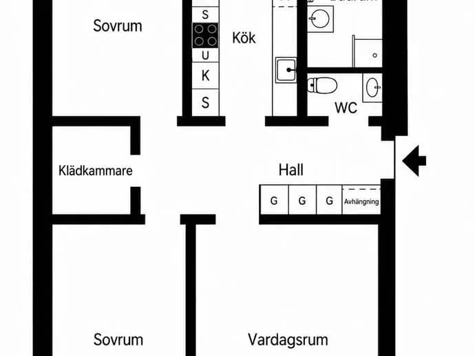 Floor plan for Järnbärarvägen 4