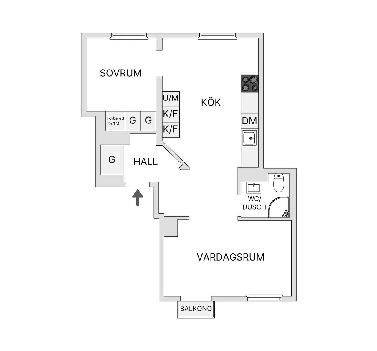Floor plan for Markvardsgatan 9