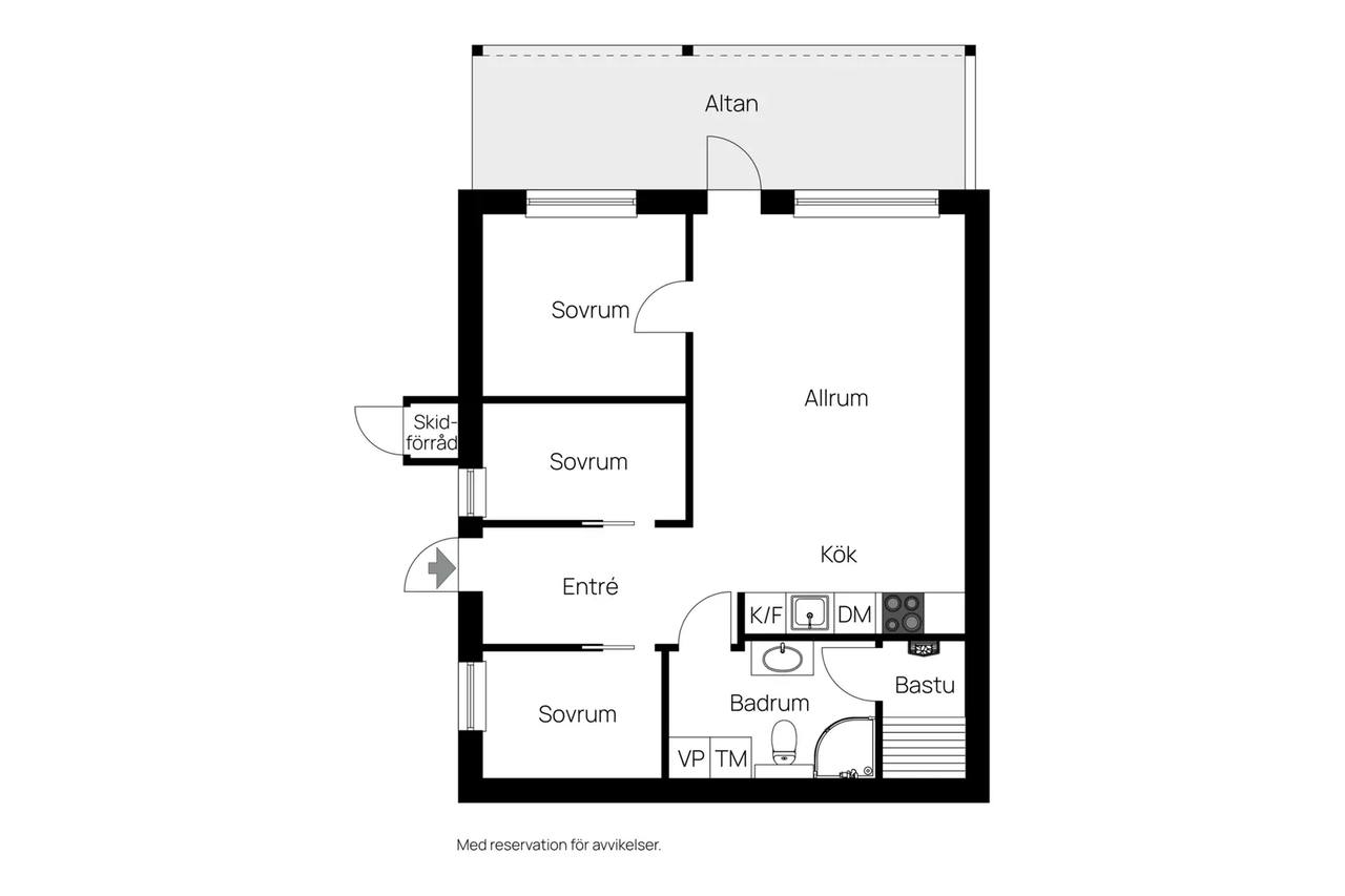 Planritning för Tegefjäll Mellanalpen 12A