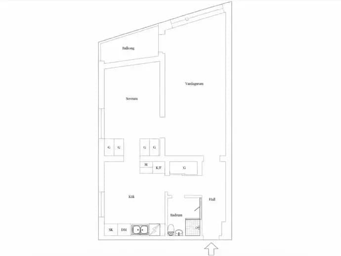 Planritning för Eriksdalsgatan 7A