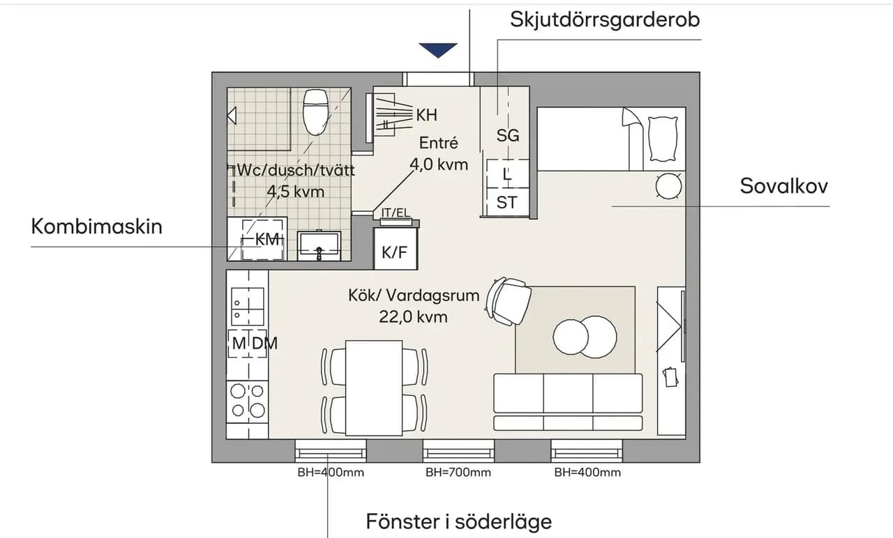 Planritning för Boulevarden 18