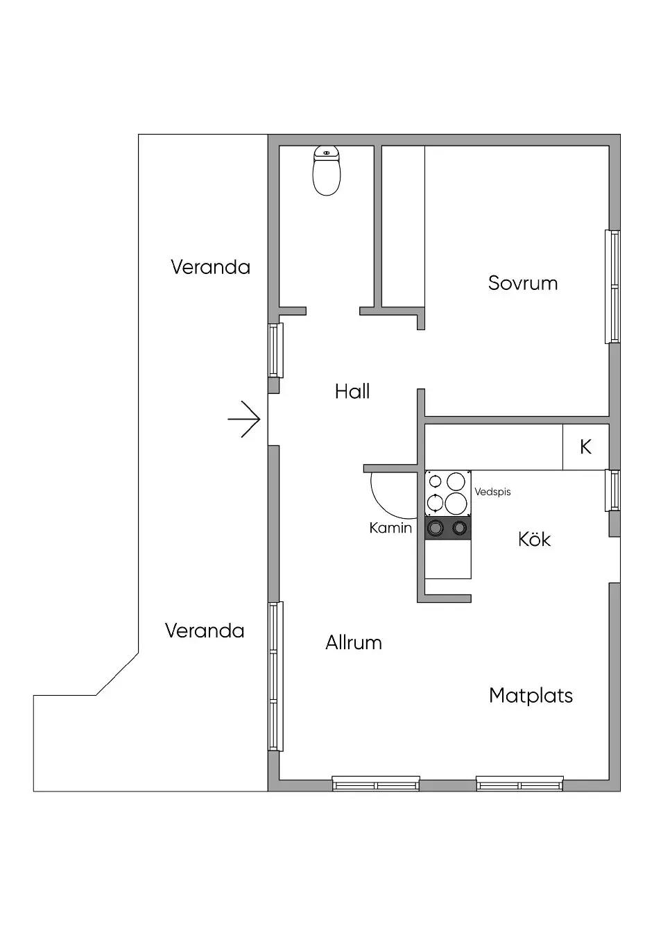 Floor plan for Bottnavägen
