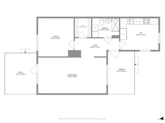 Planritning för Arrendegatan 174