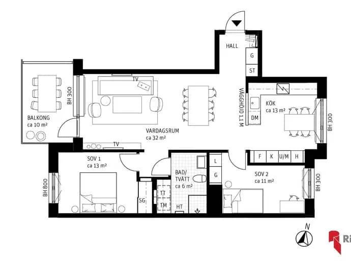 Floor plan for Nordhemsgatan 9