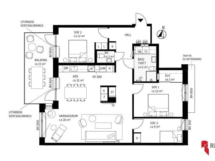 Floor plan for Nordhemsgatan 9