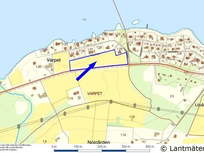 Planritning för Varpavyn Etapp 2 - Tomt 1-6