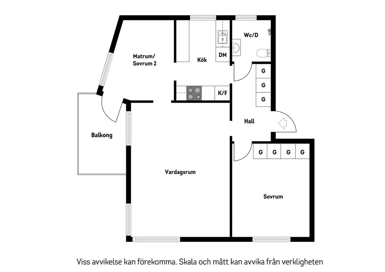 Planritning för Sankt Johannesgatan 3B