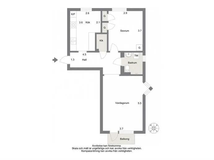 Floor plan for Sjögatan 22A