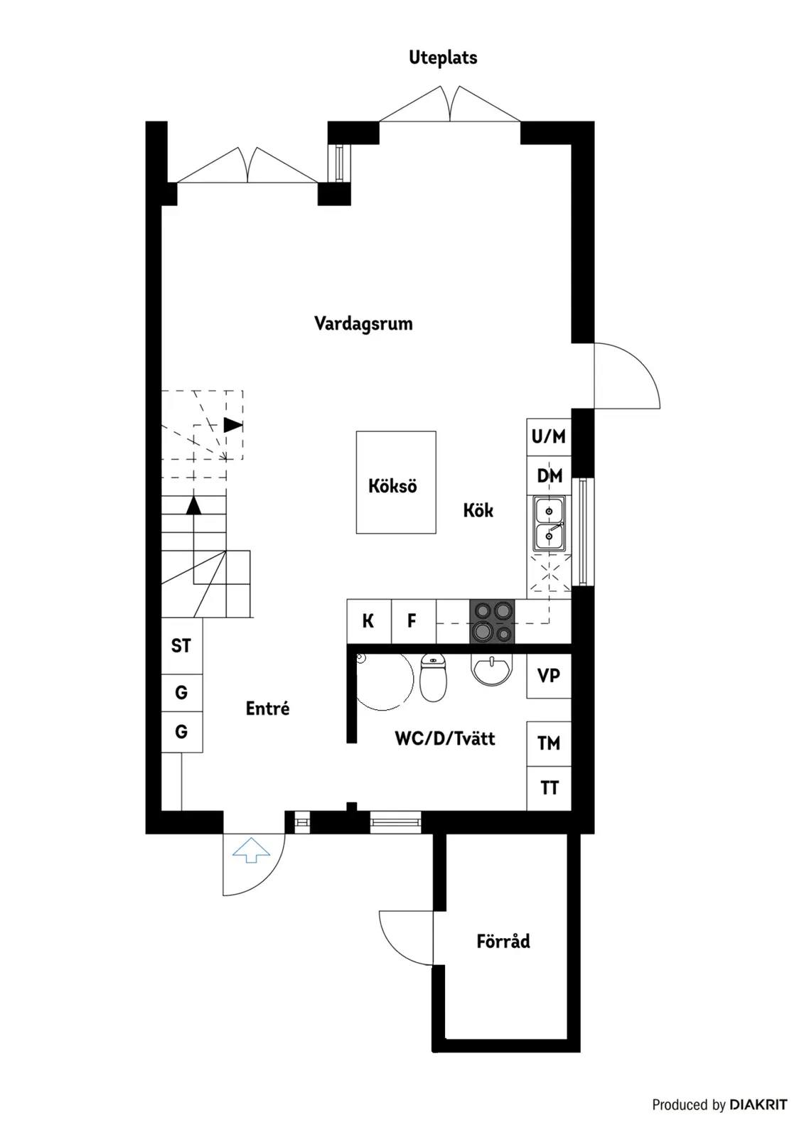 Planritning för Flemings väg 9D