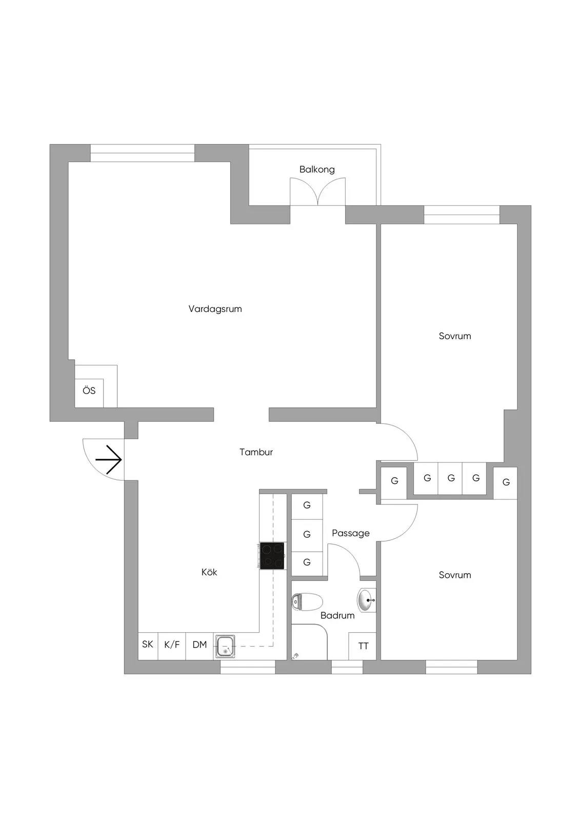 Floor plan for Birkagatan