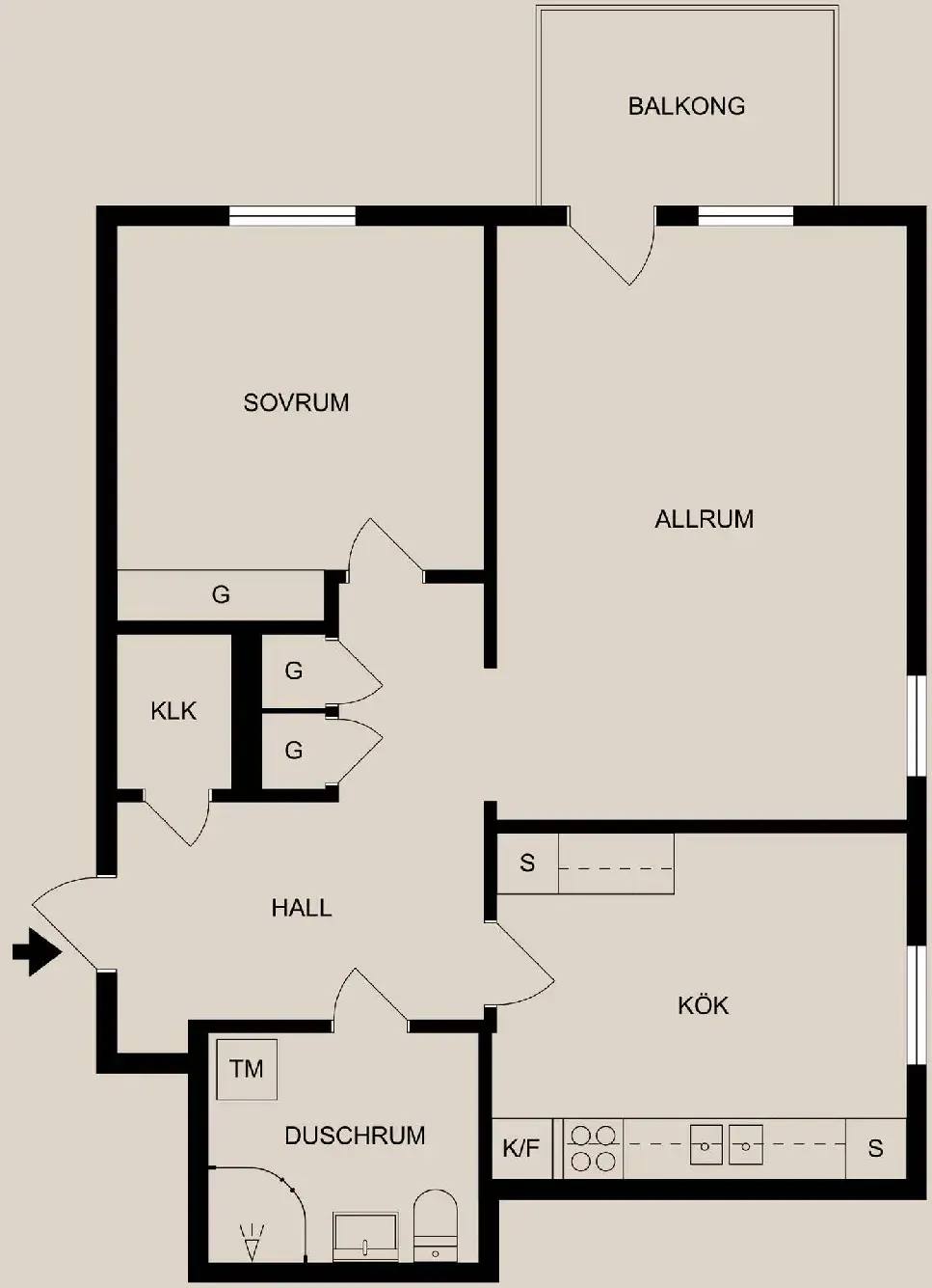 Floor plan for Södra Storängsvägen 41