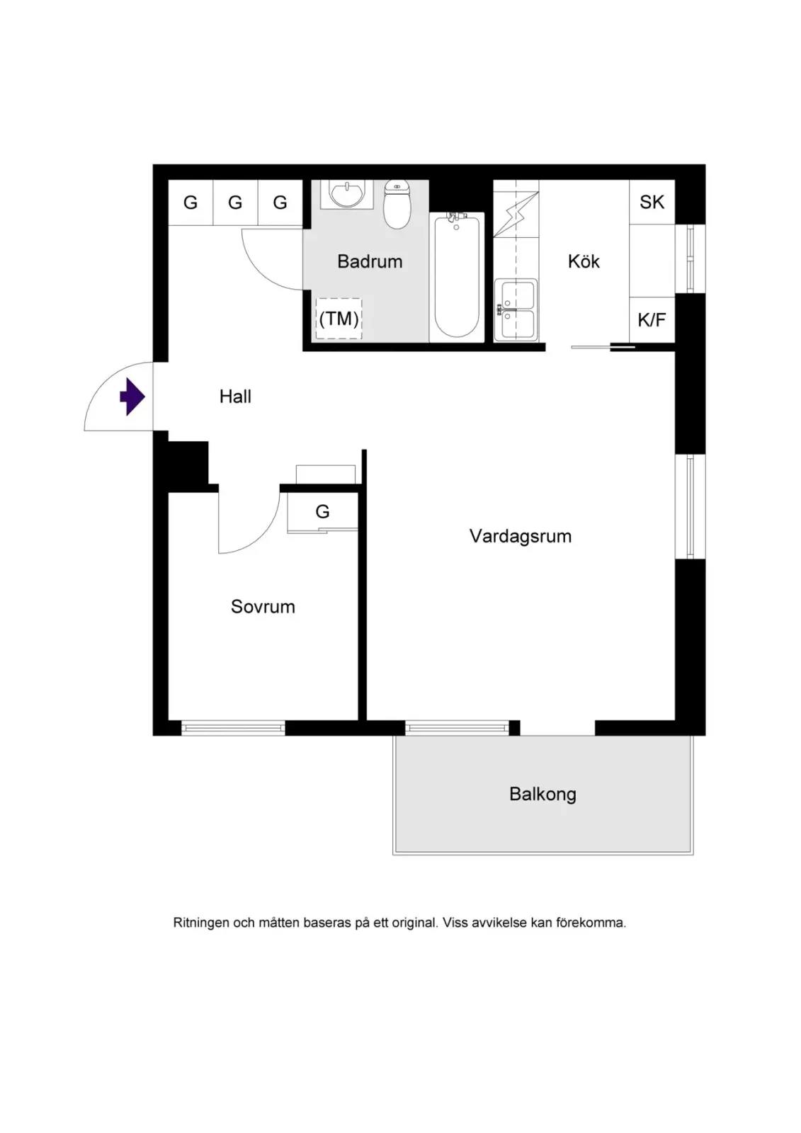 Planritning för Halmstadsvägen 48